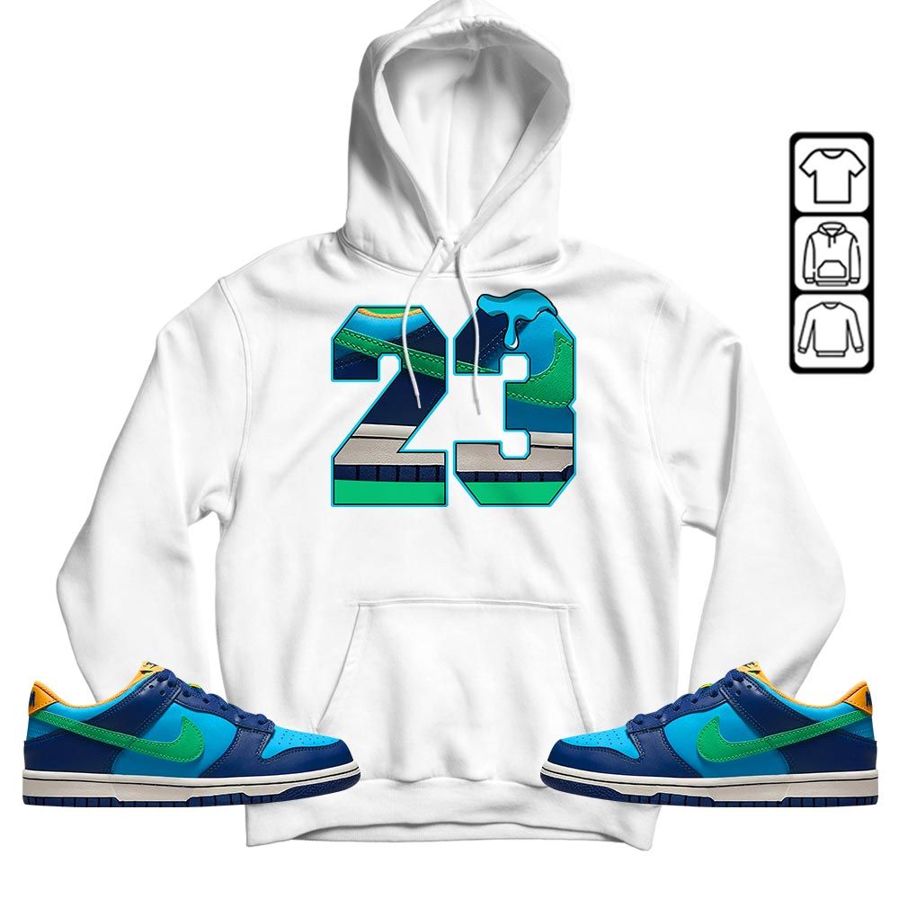 Design Number 23 Drip Shoes Sneaker Shirt Match Dunk Low GS Kyrie, Dunk Low GS Electric Algae MKO T-Shirt Design Number 23 Drip Shoes Sneaker Shirt Match Dunk Low GS Kyrie, Dunk Low GS Electric Algae MKO T-Shirt