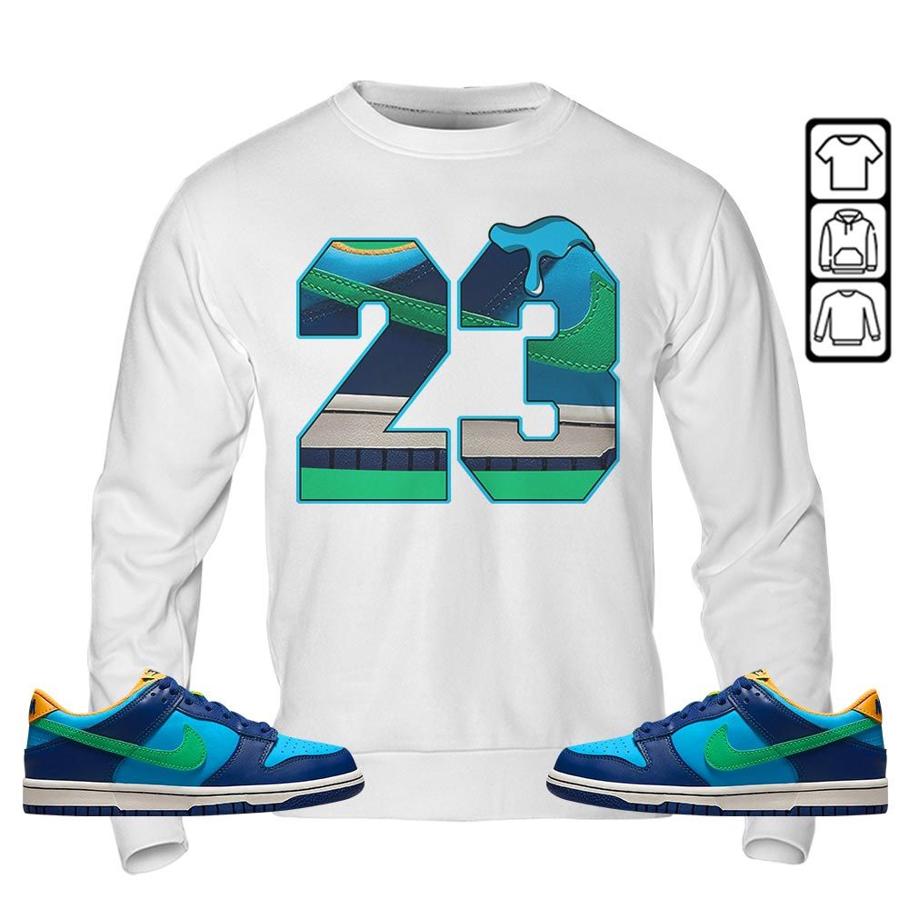 Design Number 23 Drip Shoes Sneaker Shirt Match Dunk Low GS Kyrie, Dunk Low GS Electric Algae MKO T-Shirt Design Number 23 Drip Shoes Sneaker Shirt Match Dunk Low GS Kyrie, Dunk Low GS Electric Algae MKO T-Shirt