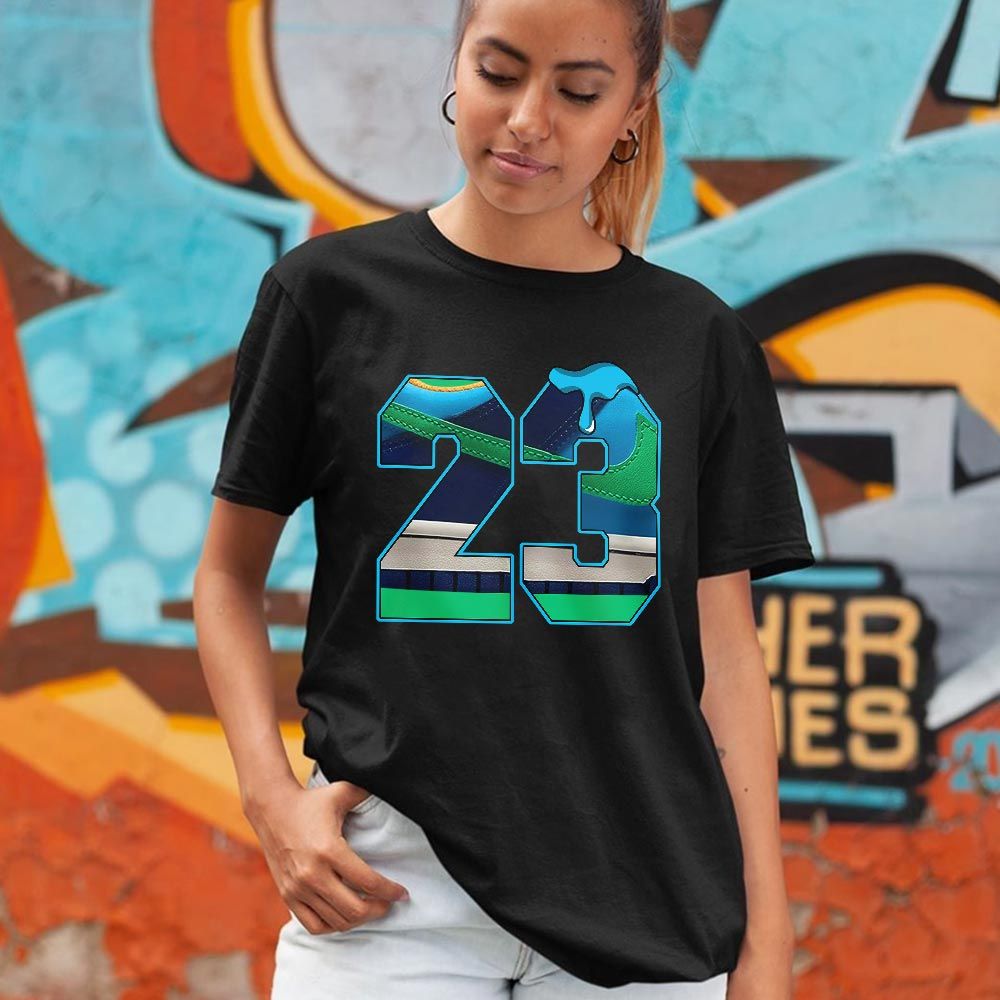 Design Number 23 Drip Shoes Sneaker Shirt Match Dunk Low GS Kyrie, Dunk Low GS Electric Algae MKO T-Shirt Design Number 23 Drip Shoes Sneaker Shirt Match Dunk Low GS Kyrie, Dunk Low GS Electric Algae MKO T-Shirt