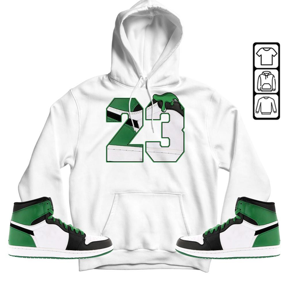Design Number 23 Drip Shoes Sneaker Shirt Match Lucky Green 1s, Jordan 1 Lucky Green MKO T-Shirt Design Number 23 Drip Shoes Sneaker Shirt Match Lucky Green 1s, Jordan 1 Lucky Green MKO T-Shirt
