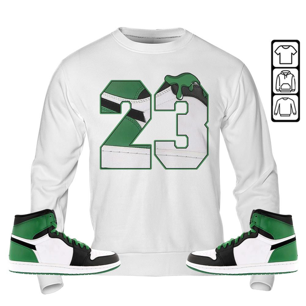 Design Number 23 Drip Shoes Sneaker Shirt Match Lucky Green 1s, Jordan 1 Lucky Green MKO T-Shirt Design Number 23 Drip Shoes Sneaker Shirt Match Lucky Green 1s, Jordan 1 Lucky Green MKO T-Shirt