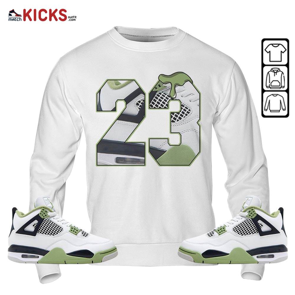 Design Number 23 Drip Shoes Sneaker Shirt Match Retro Oil Green 4s, Jordan 4 Oil Green MKO Sweatshirt Design Number 23 Drip Shoes Sneaker Shirt Match Retro Oil Green 4s, Jordan 4 Oil Green MKO Sweatshirt