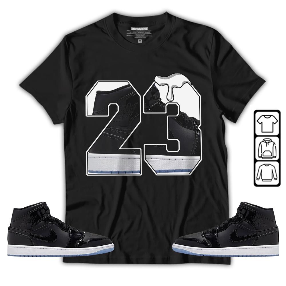 Design Number 23 Drip Shoes Sneaker Shirt Match Space Jam 1s, Jordan 1 Mid Space Jam MKO T-Shirt