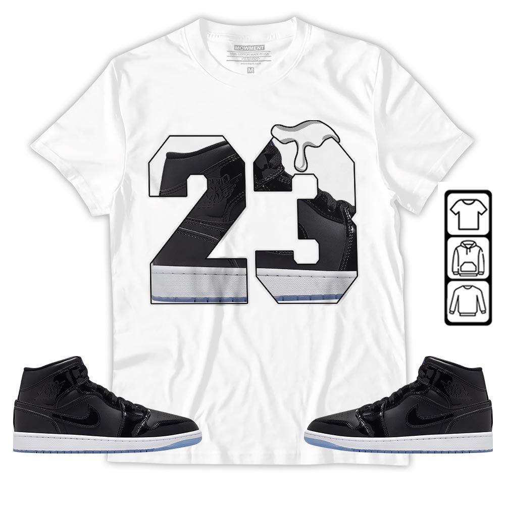 Design Number 23 Drip Shoes Sneaker Shirt Match Space Jam 1s, Jordan 1 Mid Space Jam MKO T-Shirt