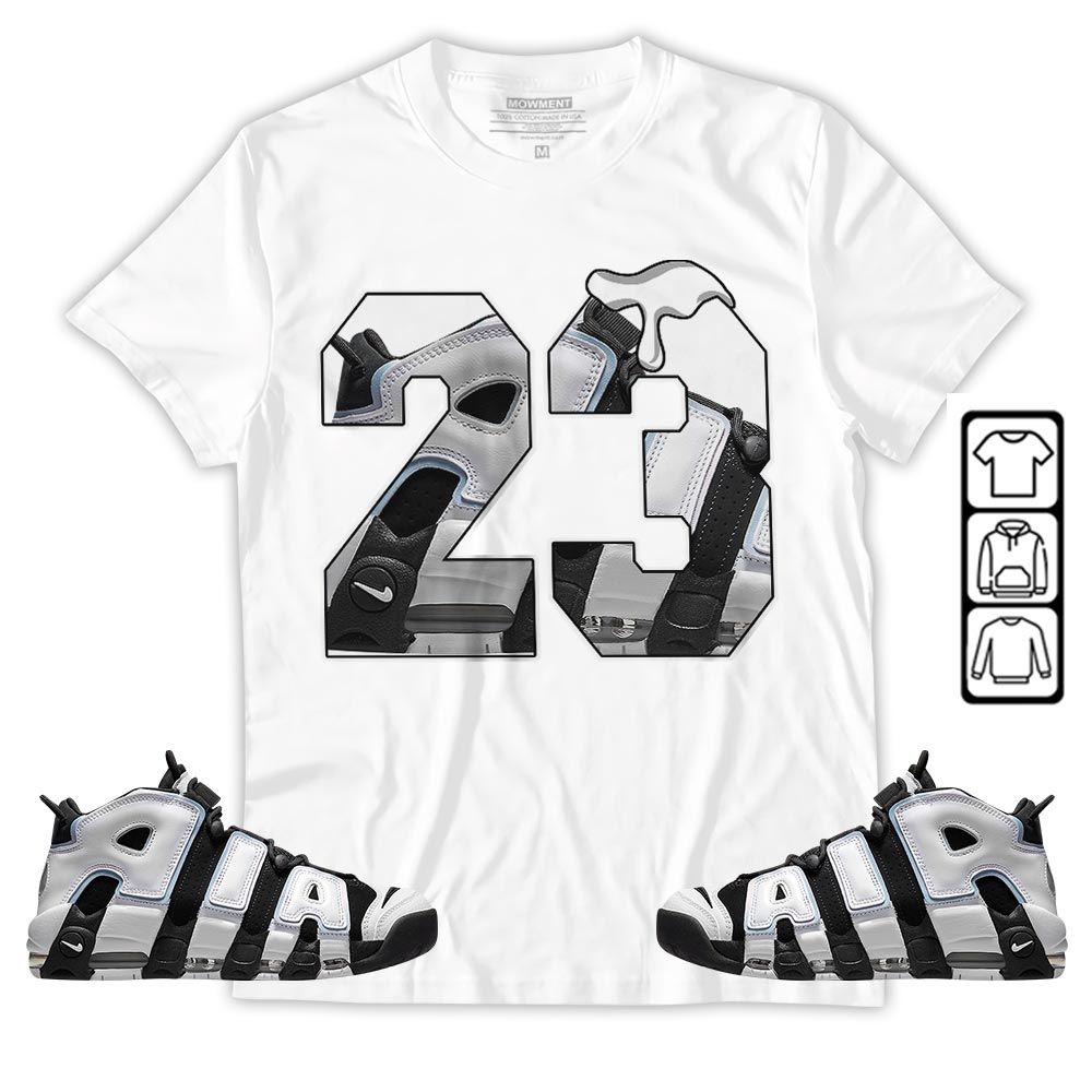 Design Number 23 Drip Shoes Sneaker Shirt Match Uptempo Cobalt Bliss, Air More Uptempo Cobalt Bliss MKO T-Shirt