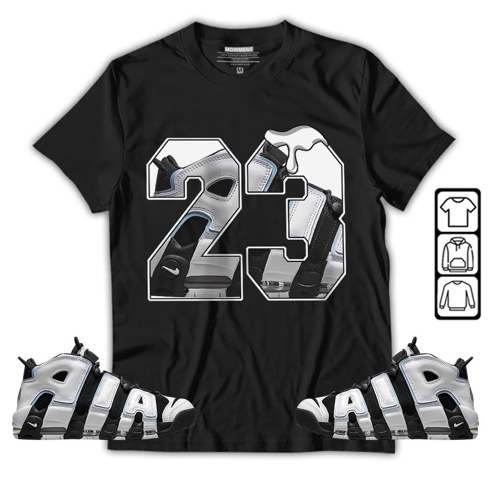 Design Number 23 Drip Shoes Sneaker Shirt Match Uptempo Cobalt Bliss, Air More Uptempo Cobalt Bliss MKO T-Shirt