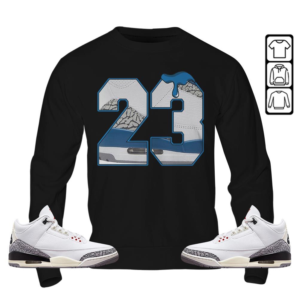 Design Number 23 Drip Shoes Sneaker Shirt Match Wizards 3s, Jordan Retro 3 Wizards MKO Sweatshirt