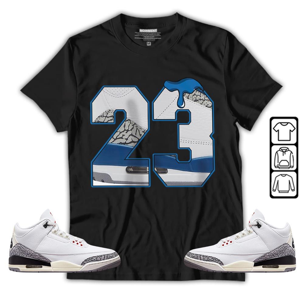 Design Number 23 Drip Shoes Sneaker Shirt Match Wizards 3s, Jordan Retro 3 Wizards MKO T-Shirt
