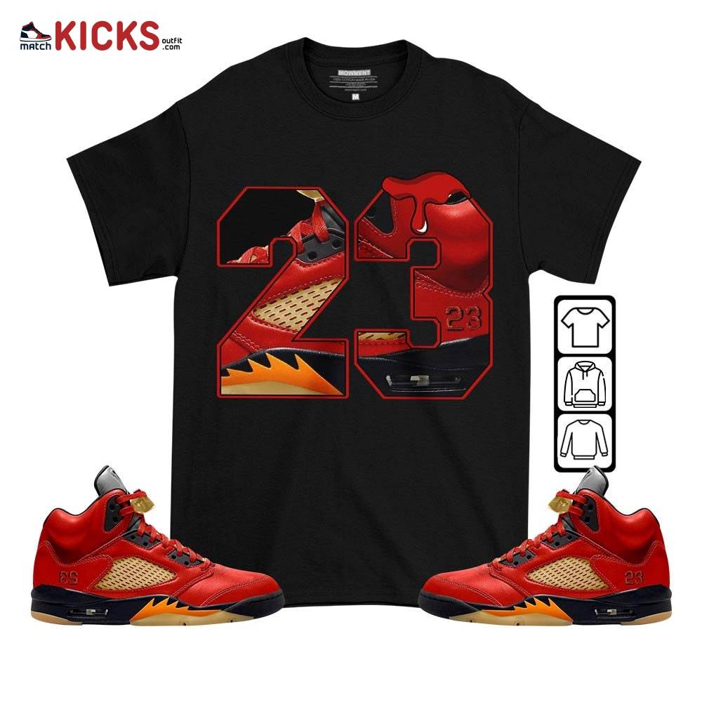 Design Number 23 Sneaker Shirt Match 5 Dunk On Mars, Jordan 5 Mars For Her MKO T-Shirt