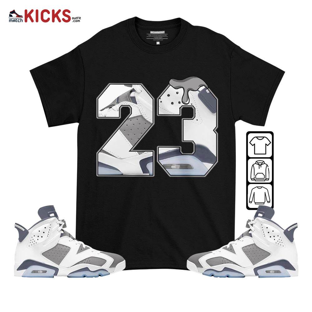 Design Number 23 Sneaker Shirt Match Retro Cool Grey 6s, Jordan 6 Cool Grey MKO T-Shirt