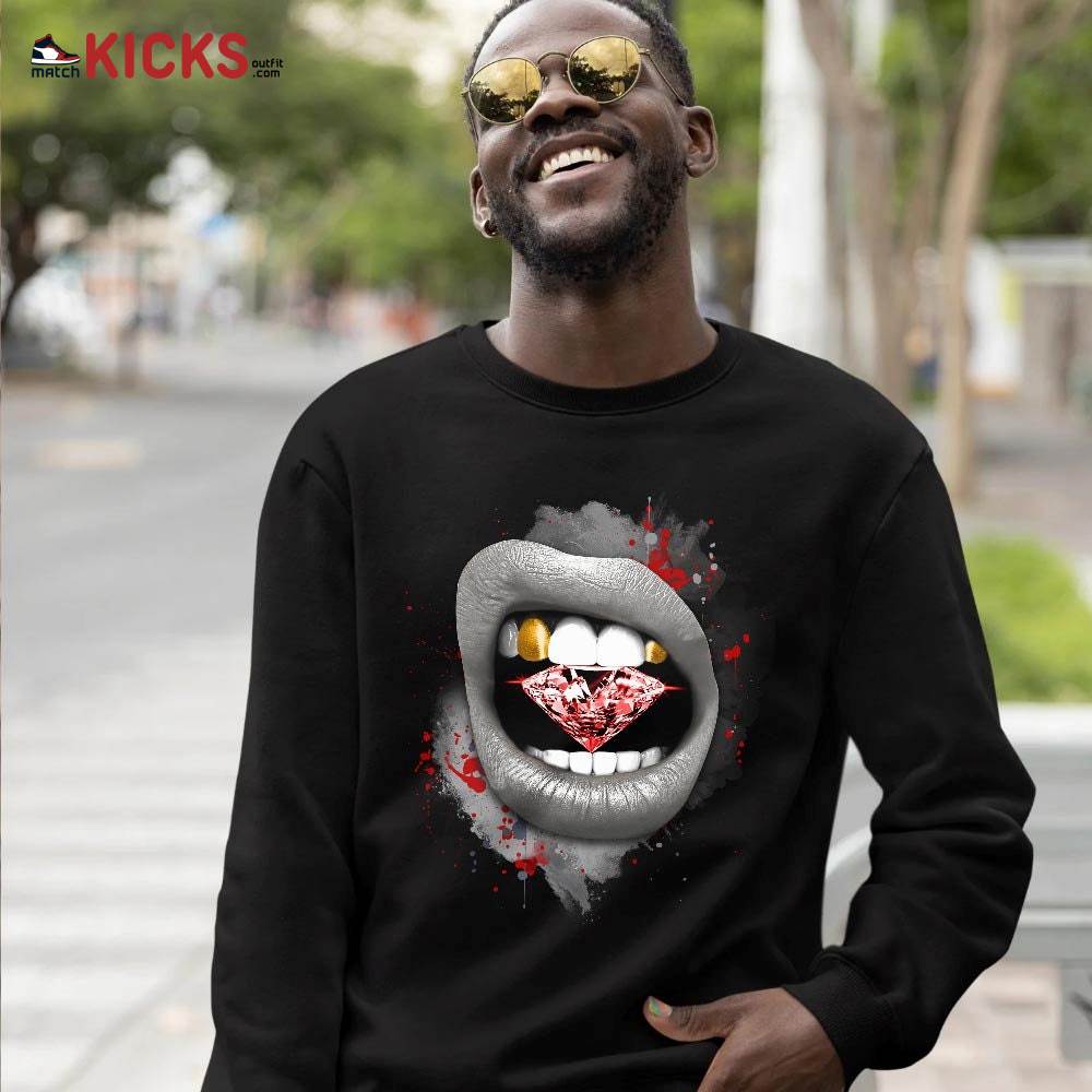 Diamond Lips Sneaker Shirt Match 14 Low Metallic Silver, Jordan 14 Metallic Silver MKO T-Shirt Diamond Lips Sneaker Shirt Match 14 Low Metallic Silver, Jordan 14 Metallic Silver MKO T-Shirt