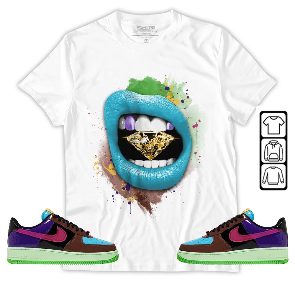 Diamond Lips Sneaker Shirt Match AF 1 Low SP Pink Prime, Air Force 1 Undefeated Pink Prime MKO Hoodie