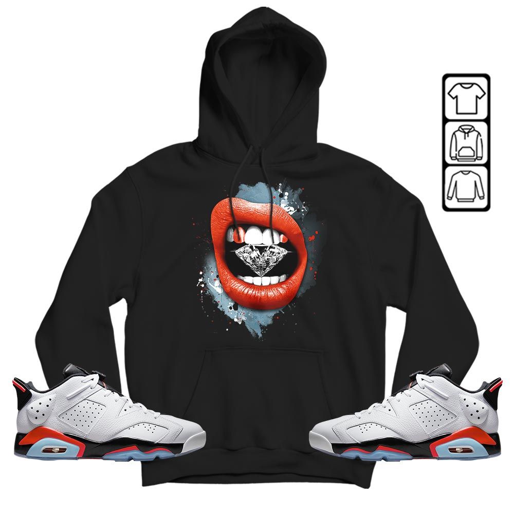 Diamond Lips Sneaker Shirt Match Low Infrared 6s, Jordan 6 Low Infrared MKO T-Shirt Diamond Lips Sneaker Shirt Match Low Infrared 6s, Jordan 6 Low Infrared MKO T-Shirt