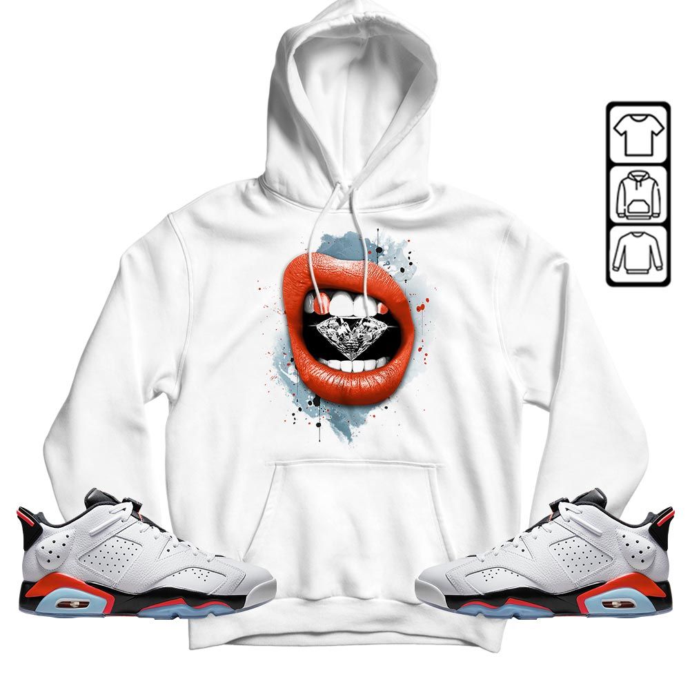 Diamond Lips Sneaker Shirt Match Low Infrared 6s, Jordan 6 Low Infrared MKO T-Shirt Diamond Lips Sneaker Shirt Match Low Infrared 6s, Jordan 6 Low Infrared MKO T-Shirt