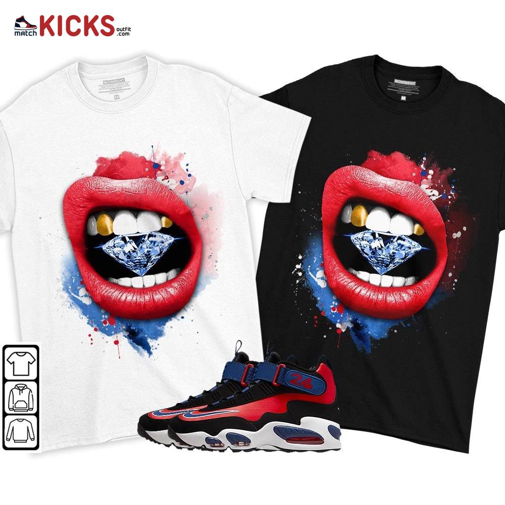 Diamond Lips Sneaker Shirt Match Max 1 Navy Red Black, Air Griffey Max 1 Black Red Navy Blue MKO T-Shirt Diamond Lips Sneaker Shirt Match Max 1 Navy Red Black, Air Griffey Max 1 Black Red Navy Blue MKO T-Shirt