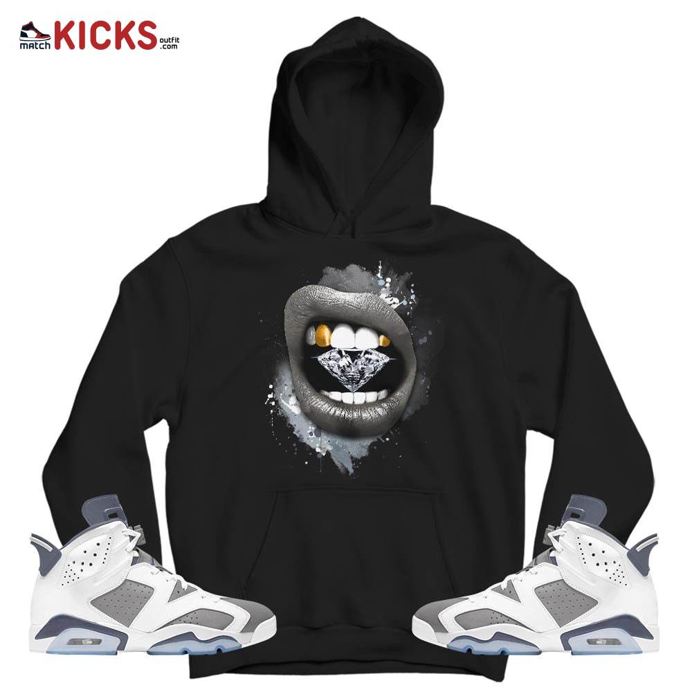 Diamond Lips Sneaker Shirt Match Retro Cool Grey 6s, Jordan 6 Cool Grey MKO T-Shirt Diamond Lips Sneaker Shirt Match Retro Cool Grey 6s, Jordan 6 Cool Grey MKO T-Shirt