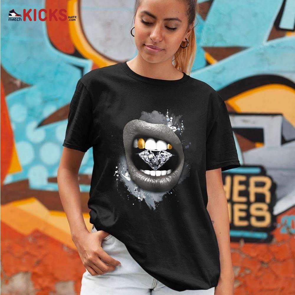 Diamond Lips Sneaker Shirt Match Retro Cool Grey 6s, Jordan 6 Cool Grey MKO T-Shirt Diamond Lips Sneaker Shirt Match Retro Cool Grey 6s, Jordan 6 Cool Grey MKO T-Shirt