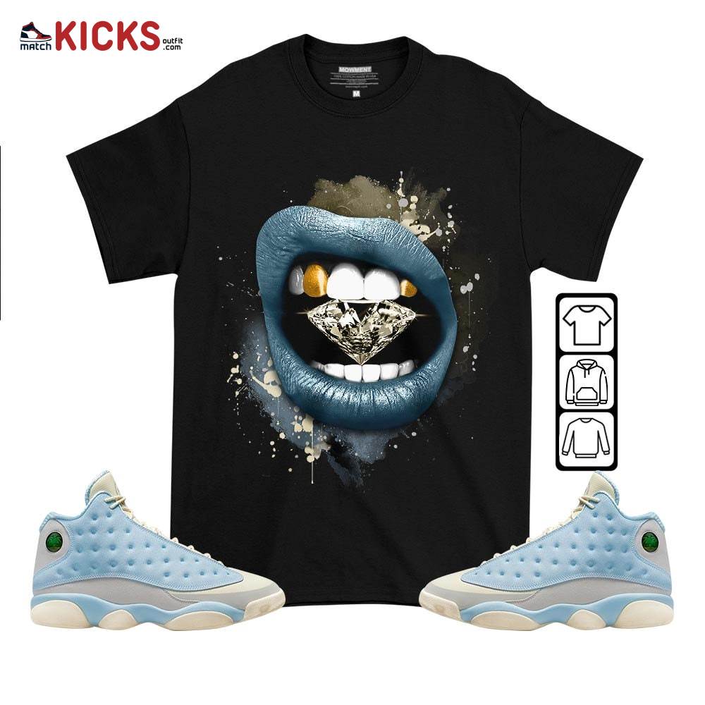 Diamond Lips Sneaker Shirt Match SoleFly 13s, Jordan 13 Retro SoleFly MKO T-Shirt