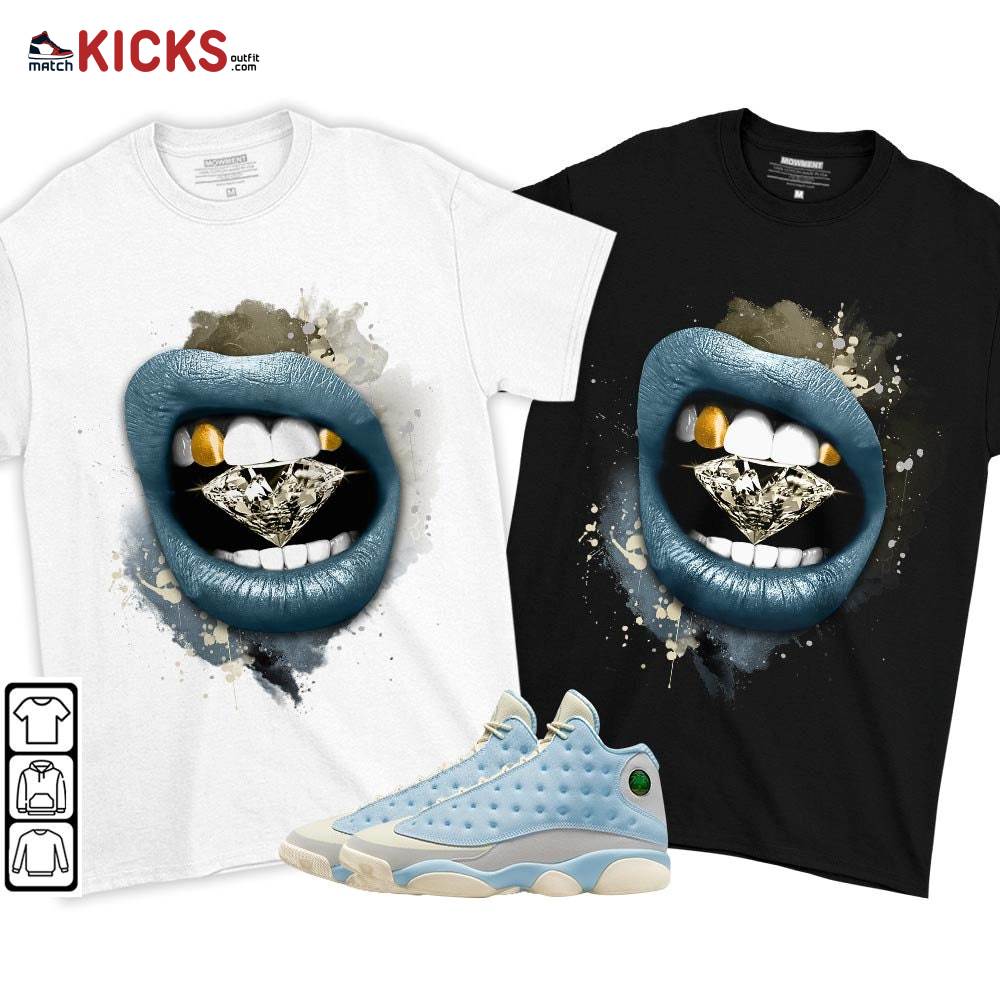 Diamond Lips Sneaker Shirt Match SoleFly 13s, Jordan 13 Retro SoleFly MKO T-Shirt Diamond Lips Sneaker Shirt Match SoleFly 13s, Jordan 13 Retro SoleFly MKO T-Shirt