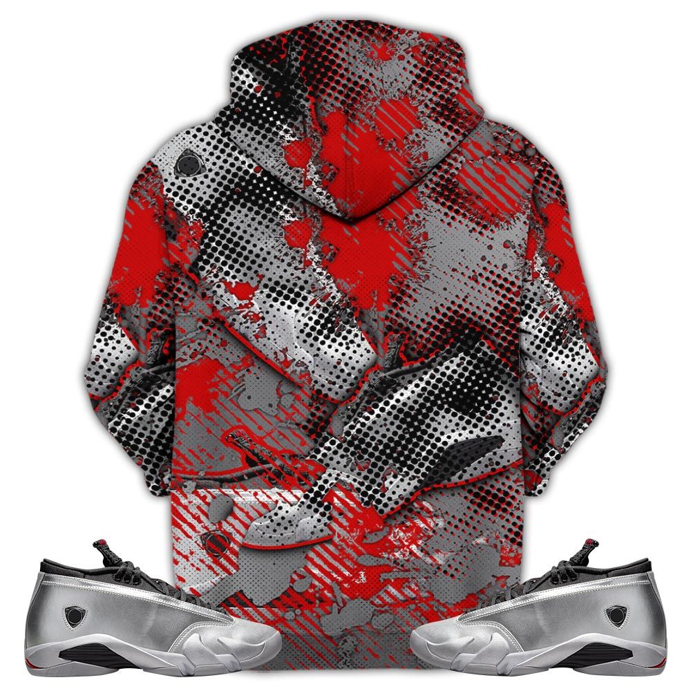 Dirty 23 Drip Sneaker Shirt Match 14 Low Metallic Silver, Jordan 14 Metallic Silver Hoodie Sweatshirt Tee All Over Print MKO Shirt