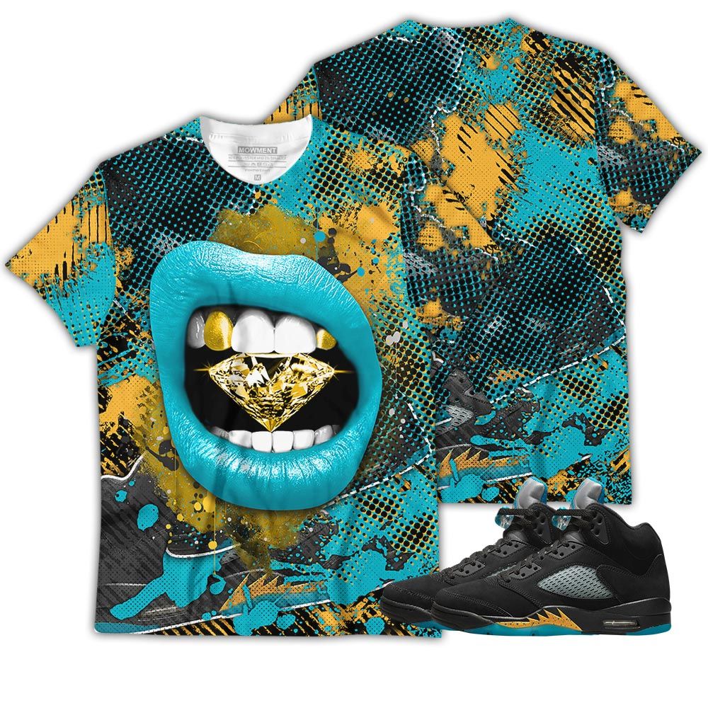 Dirty Diamond Lips Sneaker Shirt Match 2023 Retro Aqua 5S, Jordan 5 Aqua Hoodie Sweatshirt Tee All Over Print MKO Shirt Dirty Diamond Lips Sneaker Shirt Match 2023 Retro Aqua 5S, Jordan 5 Aqua Hoodie Sweatshirt Tee All Over Print MKO Shirt