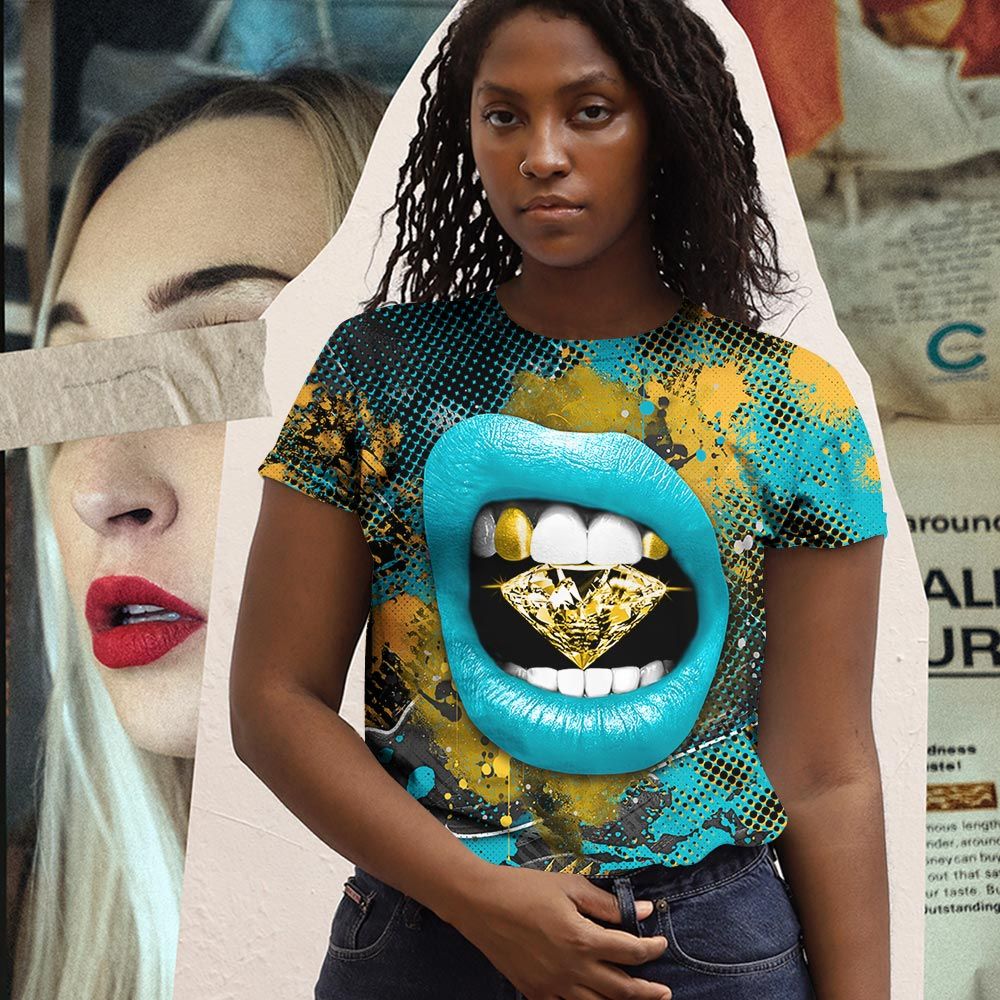 Dirty Diamond Lips Sneaker Shirt Match 2023 Retro Aqua 5S, Jordan 5 Aqua Hoodie Sweatshirt Tee All Over Print MKO Shirt Dirty Diamond Lips Sneaker Shirt Match 2023 Retro Aqua 5S, Jordan 5 Aqua Hoodie Sweatshirt Tee All Over Print MKO Shirt