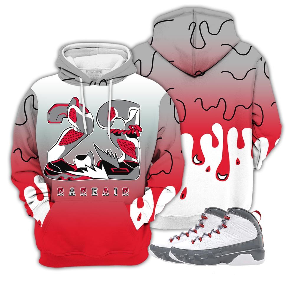 Dope 23 Rare Air Sneaker Shirt Match Fire Red 9S, Jordan 9 Retro Fire Red Hoodie Sweatshirt Tee All Over Print MKO Shirt