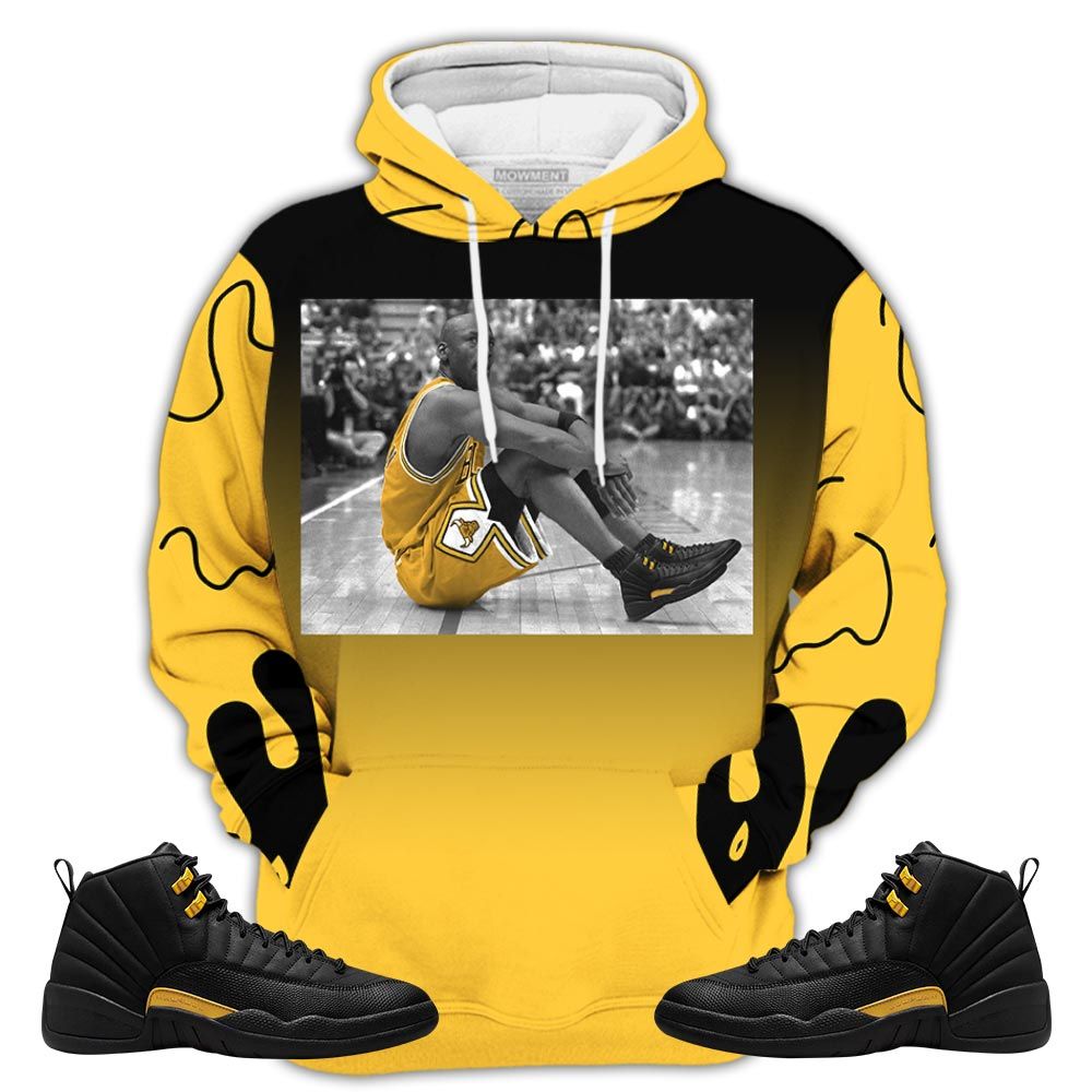 Dope Basketball Shoes Goat Number 23 Sneaker Shirt Match Black Taxi 12S, Jordan 12 Retro Black Taxi Hoodie Sweatshirt Tee All Over Print MKO Shirt