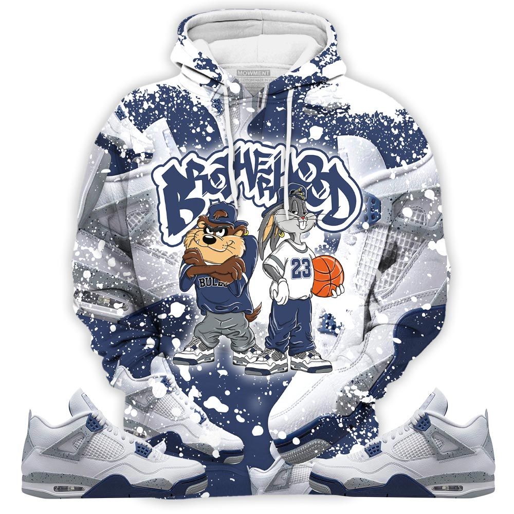 Dope Brotherhood Bunny Tazmanian Sneaker Shirt Match Midnight Navy 4S, Jordan 4 Retro Midnight Navy Hoodie Sweatshirt Tee All Over Print MKO Shirt