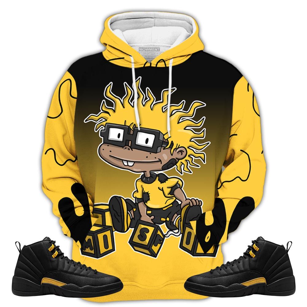 Dope Chuckie Rugrats Misfit Sneaker Shirt Match Black Taxi 12S, Jordan 12 Retro Black Taxi Hoodie Sweatshirt Tee All Over Print MKO Shirt