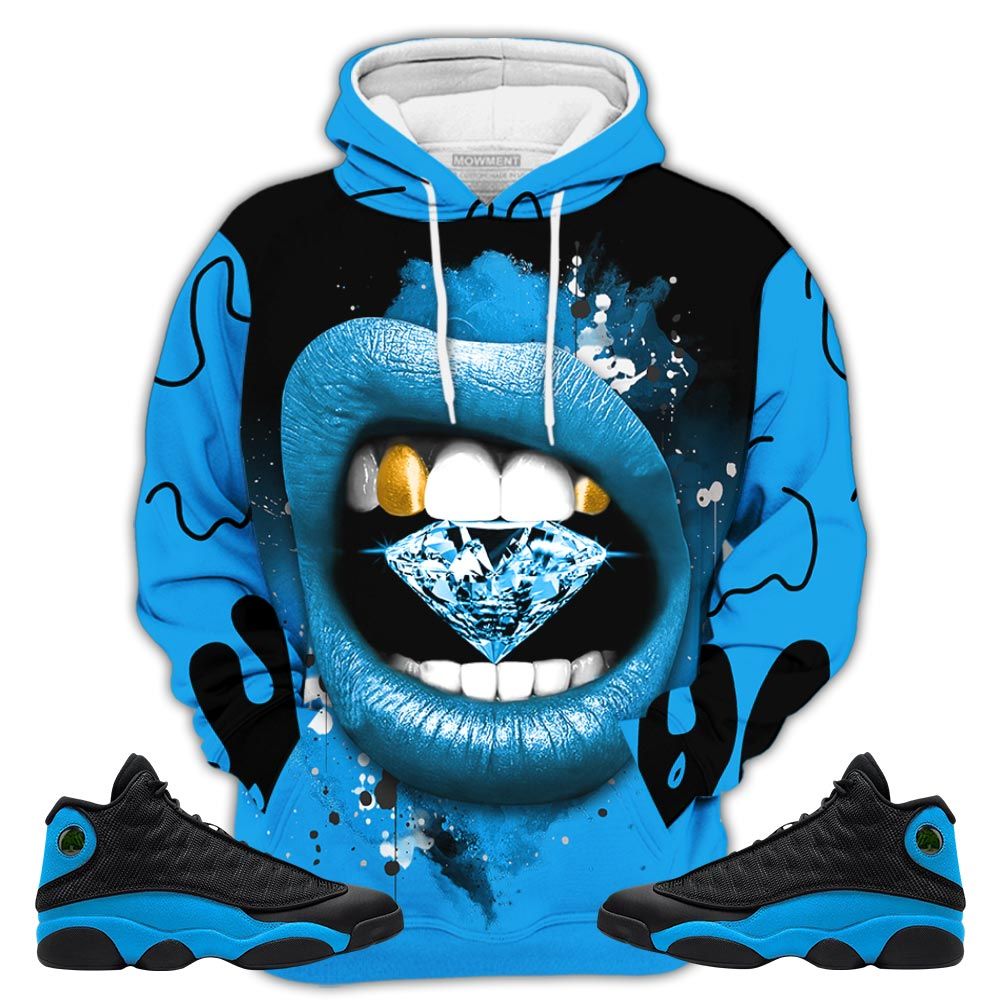 Dope Diamond Lips Sneaker Shirt Match Black University Blue 13S, Jordan 13 Black University Blue 2022 Hoodie Sweatshirt Tee All Over Print MKO Shirt Dope Diamond Lips Sneaker Shirt Match Black University Blue 13S, Jordan 13 Black University Blue 2022 Hoodie Sweatshirt Tee All Over Print MKO Shirt
