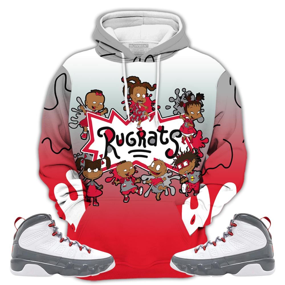 Dope Funny Cartoon 90S Sneaker Shirt Match Fire Red 9S, Jordan 9 Retro Fire Red Hoodie Sweatshirt Tee All Over Print MKO Shirt
