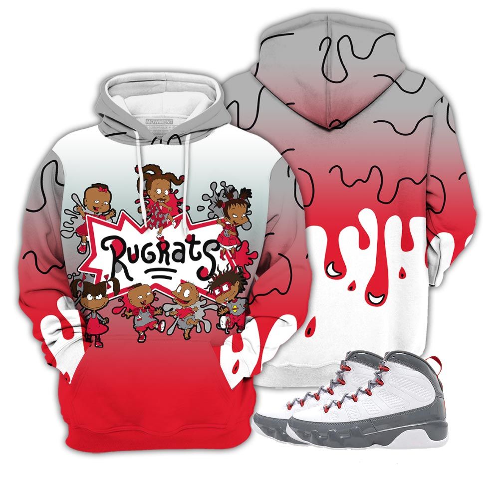 Dope Funny Cartoon 90S Sneaker Shirt Match Fire Red 9S, Jordan 9 Retro Fire Red Hoodie Sweatshirt Tee All Over Print MKO Shirt