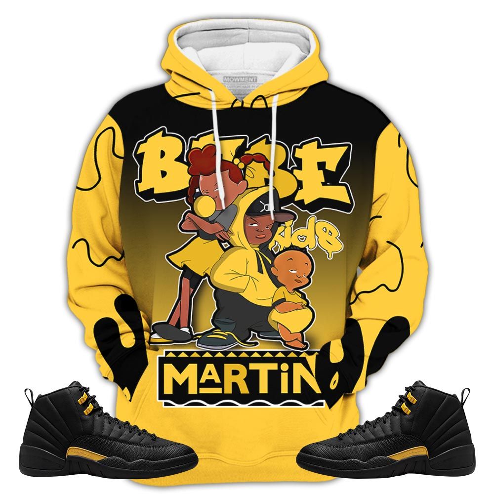 Dope Martin Babes Kids 90S Sneaker Shirt Match Black Taxi 12S, Jordan 12 Retro Black Taxi Hoodie Sweatshirt Tee All Over Print MKO Shirt