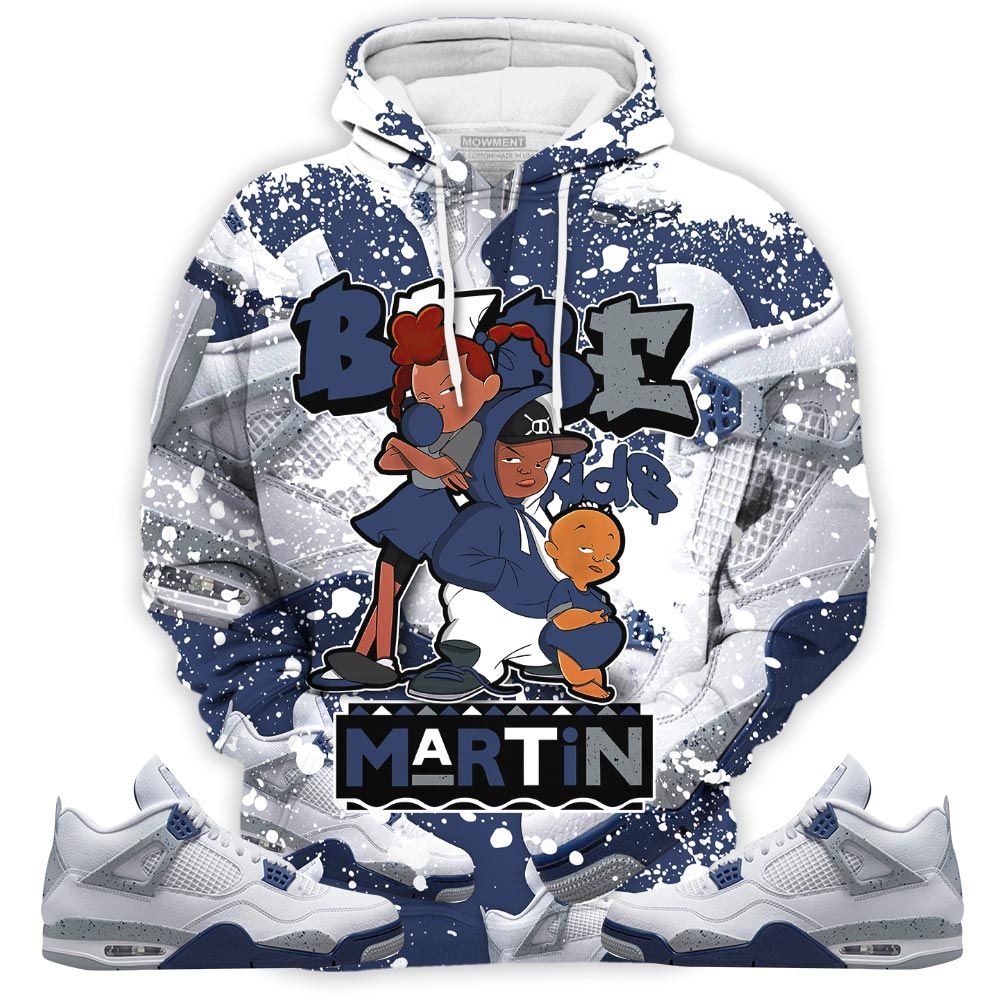 Dope Martin Babes Kids 90S Sneaker Shirt Match White Midnight Navy 4S, Jordan 4 Retro Midnight Navy Hoodie Sweatshirt Tee All Over Print MKO Shirt