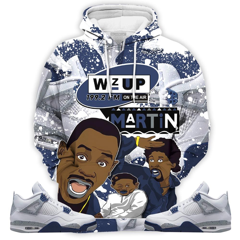 Dope Martin Tv 90S Melanin Got Em Sneaker Shirt Match Midnight Navy 4S, Jordan 4 Retro Midnight Navy Hoodie Sweatshirt Tee All Over Print MKO Shirt