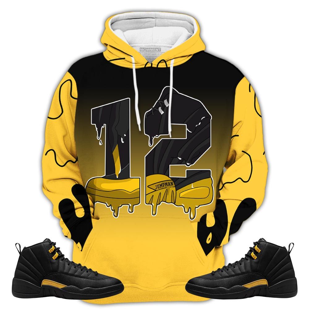 Dope Number 12 Sneaker Shirt Match Black Taxi 12S, Jordan 12 Retro Black Taxi Hoodie Sweatshirt Tee All Over Print MKO Shirt