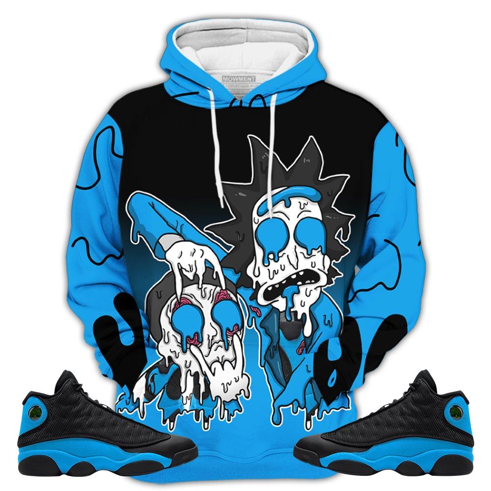 Dope Rick And Drip Sneaker Shirt Match Black University Blue 13S, Jordan 13 Black University Blue 2022 Hoodie Sweatshirt Tee All Over Print MKO Shirt
