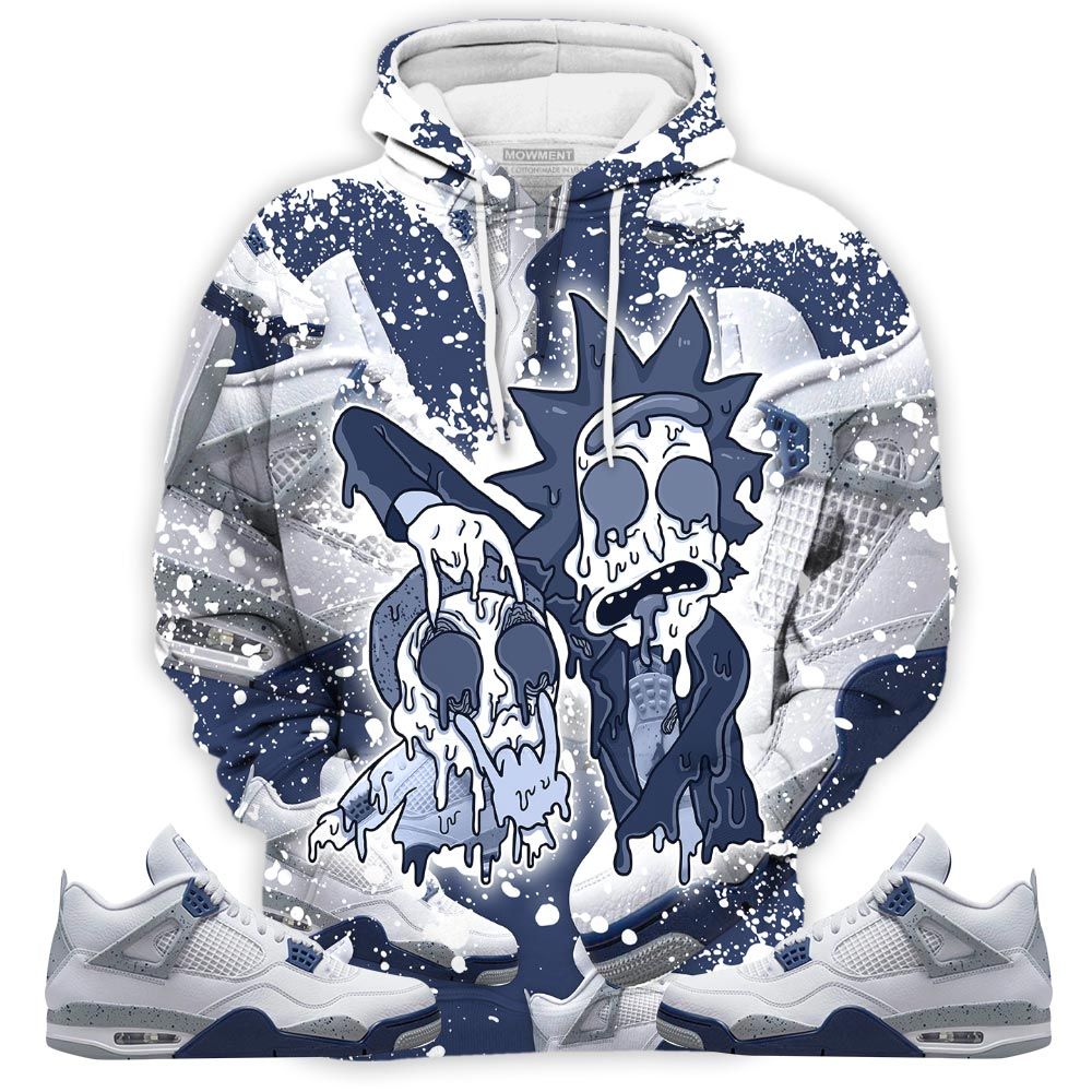 Dope Rick And Drip Sneaker Shirt Match Midnight Navy 4S, Jordan 4 Retro Midnight Navy Hoodie Sweatshirt Tee All Over Print MKO Shirt