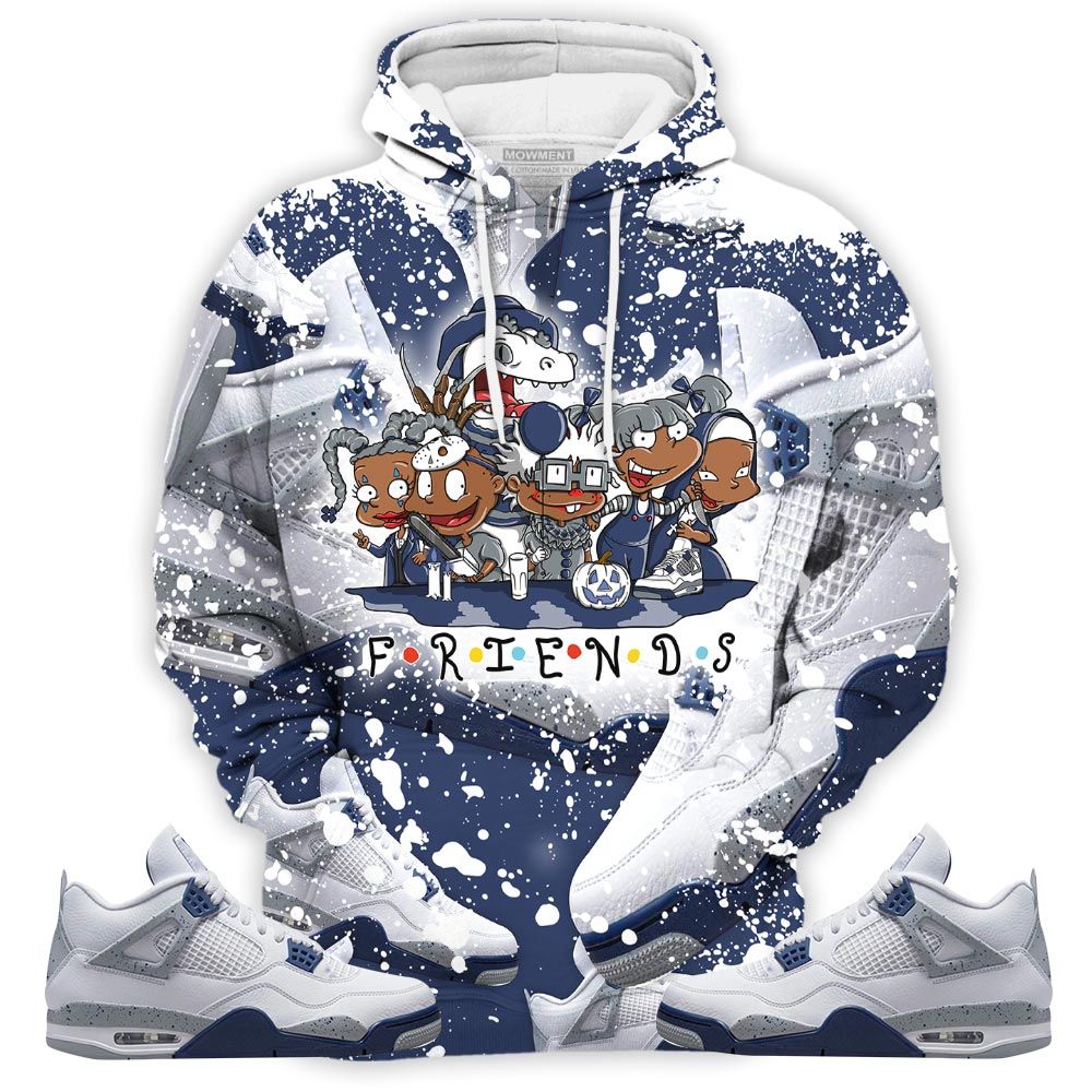 Dope Rugrats Friends Horror Sneaker Shirt Match Midnight Navy 4S, Jordan 4 Retro Midnight Navy Hoodie Sweatshirt Tee All Over Print MKO Shirt