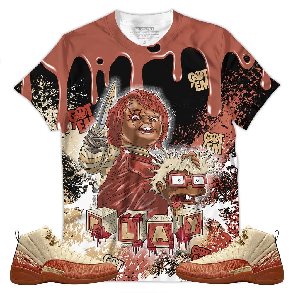 Drip Chucky Cartoon 90S Kills Halloween Sneaker Shirt Match Eastside Golf 12S, Jordan 12 Retro Eastside Golf Hoodie Sweatshirt Tee All Over Print MKO Shirt