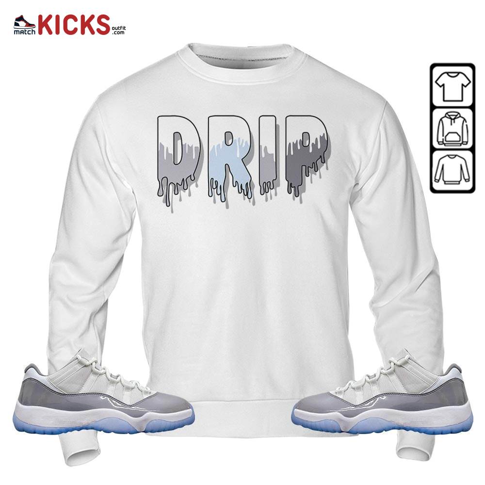 Drip Dripping Sneaker Shirt Match Cement Grey 11s, Jordan 11 Low Cement Grey MKO T-Shirt Drip Dripping Sneaker Shirt Match Cement Grey 11s, Jordan 11 Low Cement Grey MKO T-Shirt