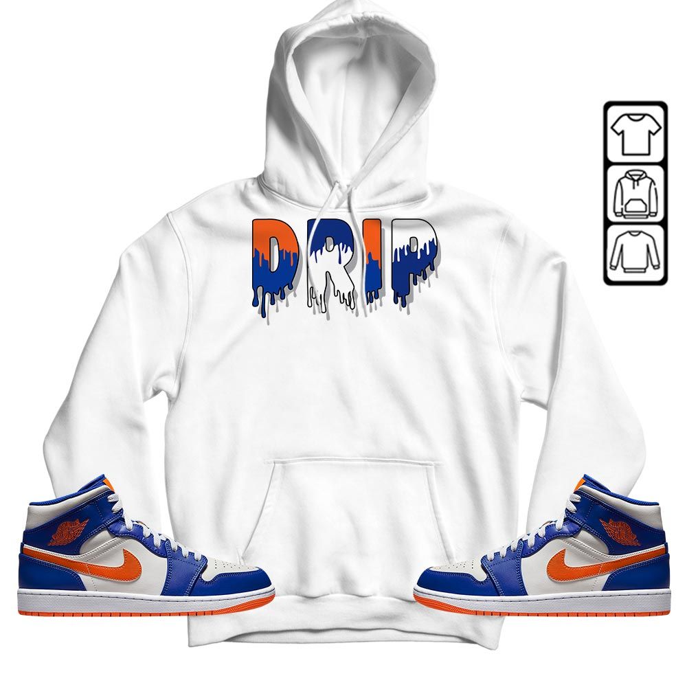 Drip Dripping Sneaker Shirt Match Mid Knicks 1s, Jordan 1 Mid Knicks MKO T-Shirt