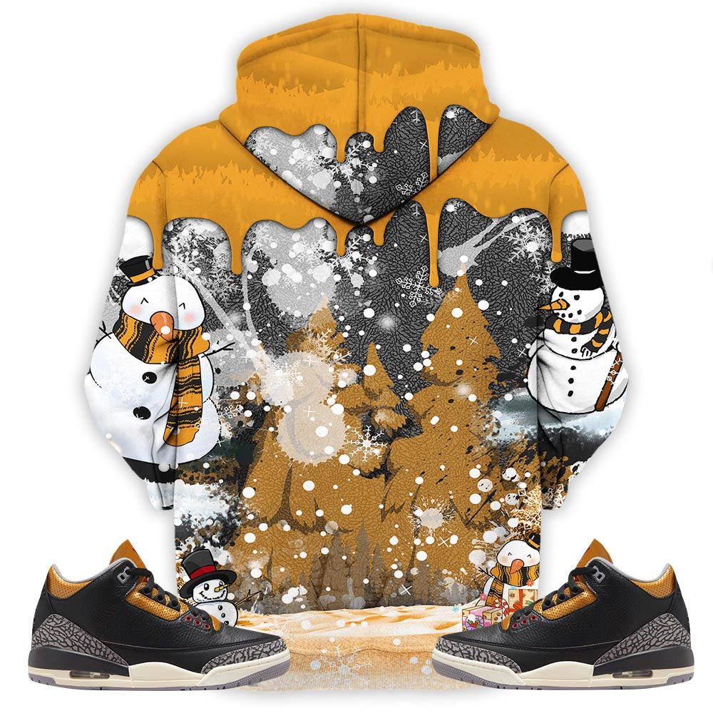 Drip Number 23 Noel Sneaker Shirt Match Black Gold 3S, Jordan 3 Retro Black Gold Hoodie Sweatshirt Tee All Over Print MKO Shirt