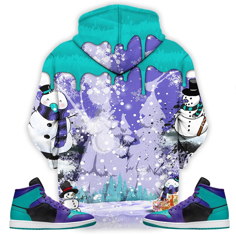 Drip Number 23 Noel Sneaker Shirt Match Black Grape 1S, Jordan 1 Mid Black Grape Hoodie Sweatshirt Tee All Over Print MKO Shirt