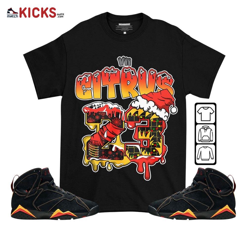 Drip Number 23 Noel Sneaker Shirt Match Citrus 7s, Jordan 7 Retro Citrus MKO T-Shirt
