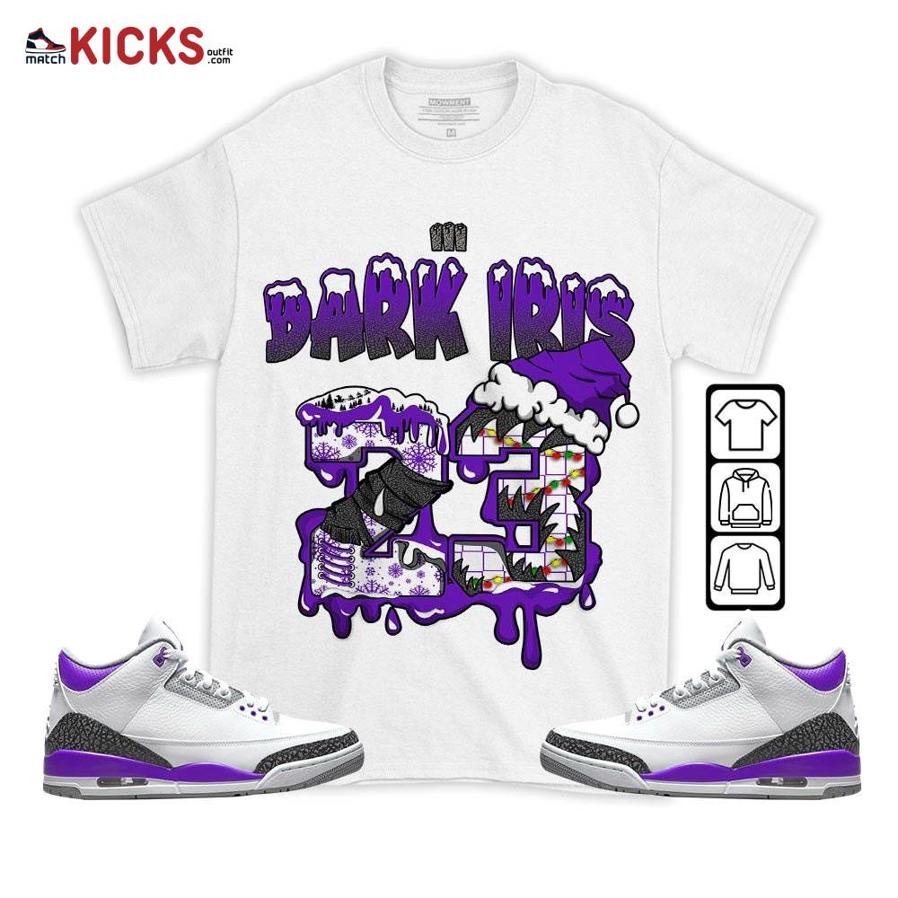 Drip Number 23 Noel Sneaker Shirt Match Dark Iris 3s, Jordan 3 Retro Dark Iris MKO T-Shirt Drip Number 23 Noel Sneaker Shirt Match Dark Iris 3s, Jordan 3 Retro Dark Iris MKO T-Shirt