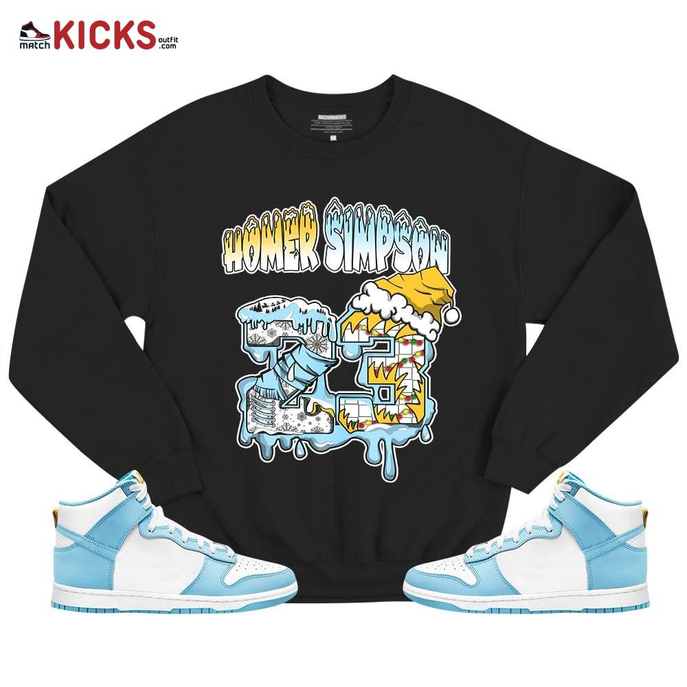Drip Number 23 Noel Sneaker Shirt Match Dunk High Blue Chill, Dunk High Homer Simpson MKO T-Shirt Drip Number 23 Noel Sneaker Shirt Match Dunk High Blue Chill, Dunk High Homer Simpson MKO T-Shirt