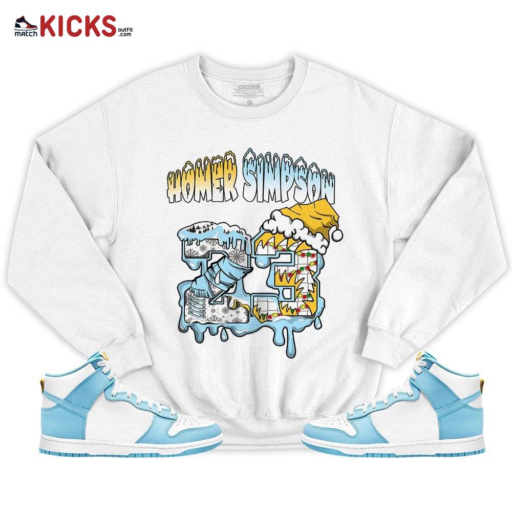 Drip Number 23 Noel Sneaker Shirt Match Dunk High Blue Chill, Dunk High Homer Simpson MKO T-Shirt Drip Number 23 Noel Sneaker Shirt Match Dunk High Blue Chill, Dunk High Homer Simpson MKO T-Shirt