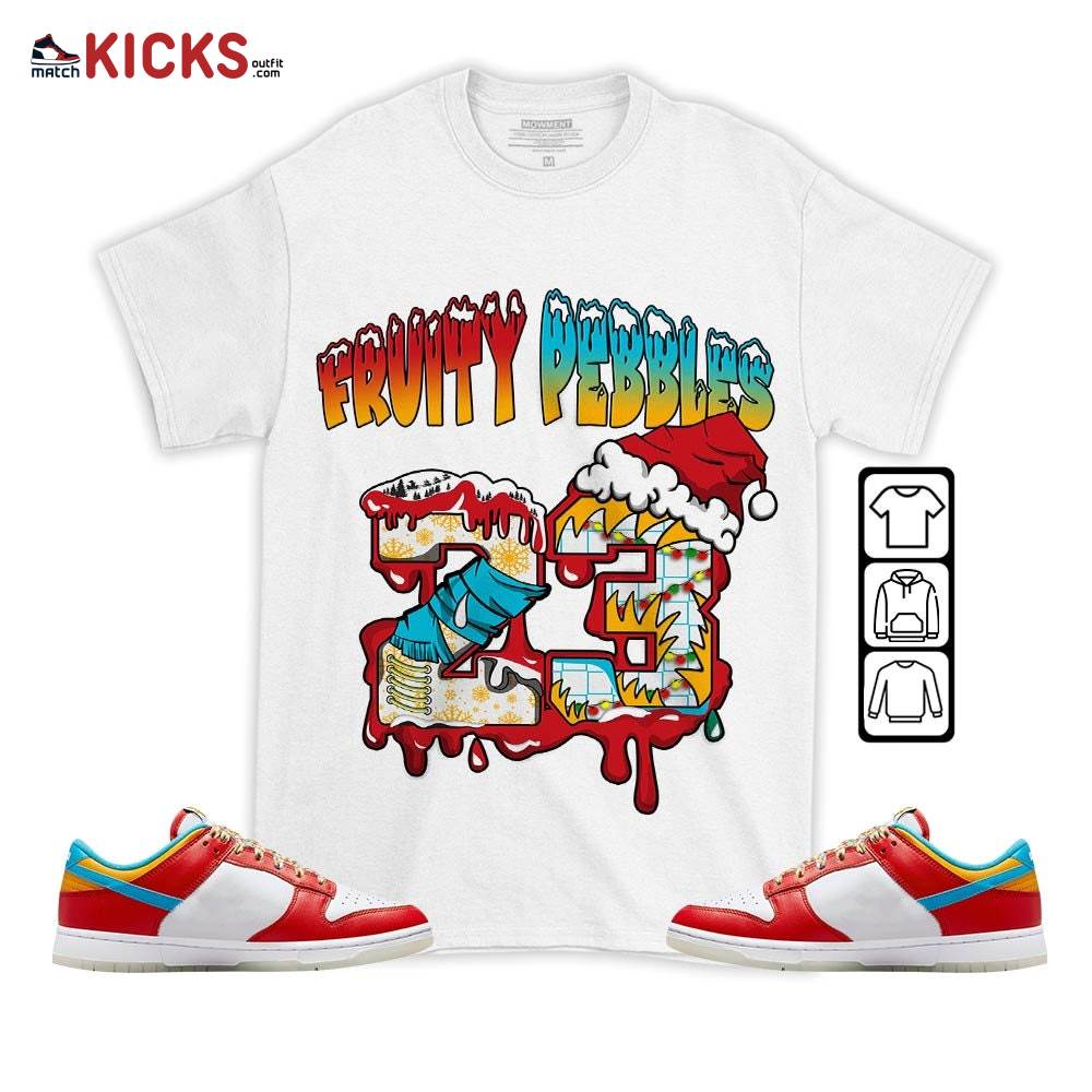 Drip Number 23 Noel Sneaker Shirt Match Fruity Pebbles Shoes, Dunk Low Fruity Pebbles MKO T-Shirt Drip Number 23 Noel Sneaker Shirt Match Fruity Pebbles Shoes, Dunk Low Fruity Pebbles MKO T-Shirt